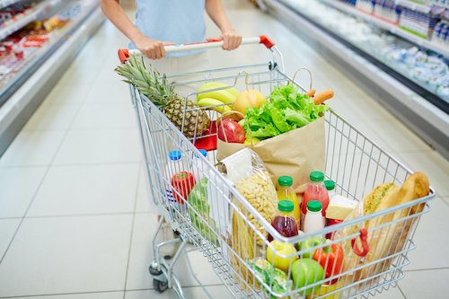 Achat de caddy d'aliments